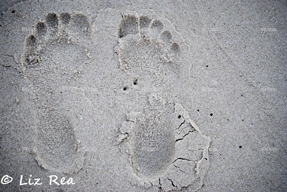 Foot prints in the sand
