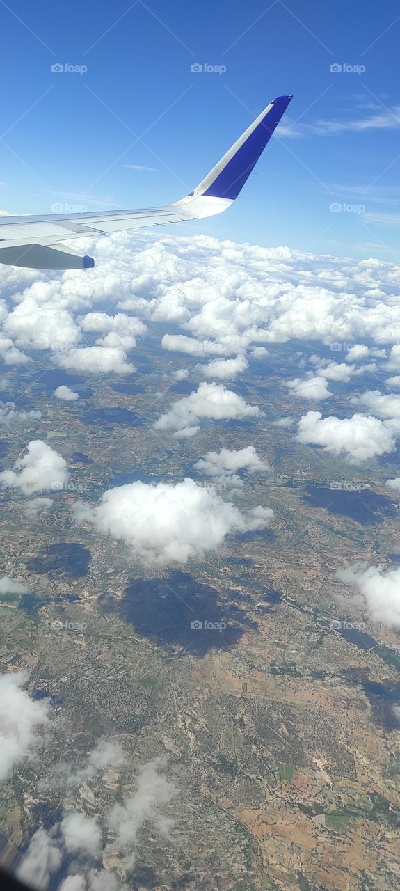 beautiful view of city from aeroplane.
