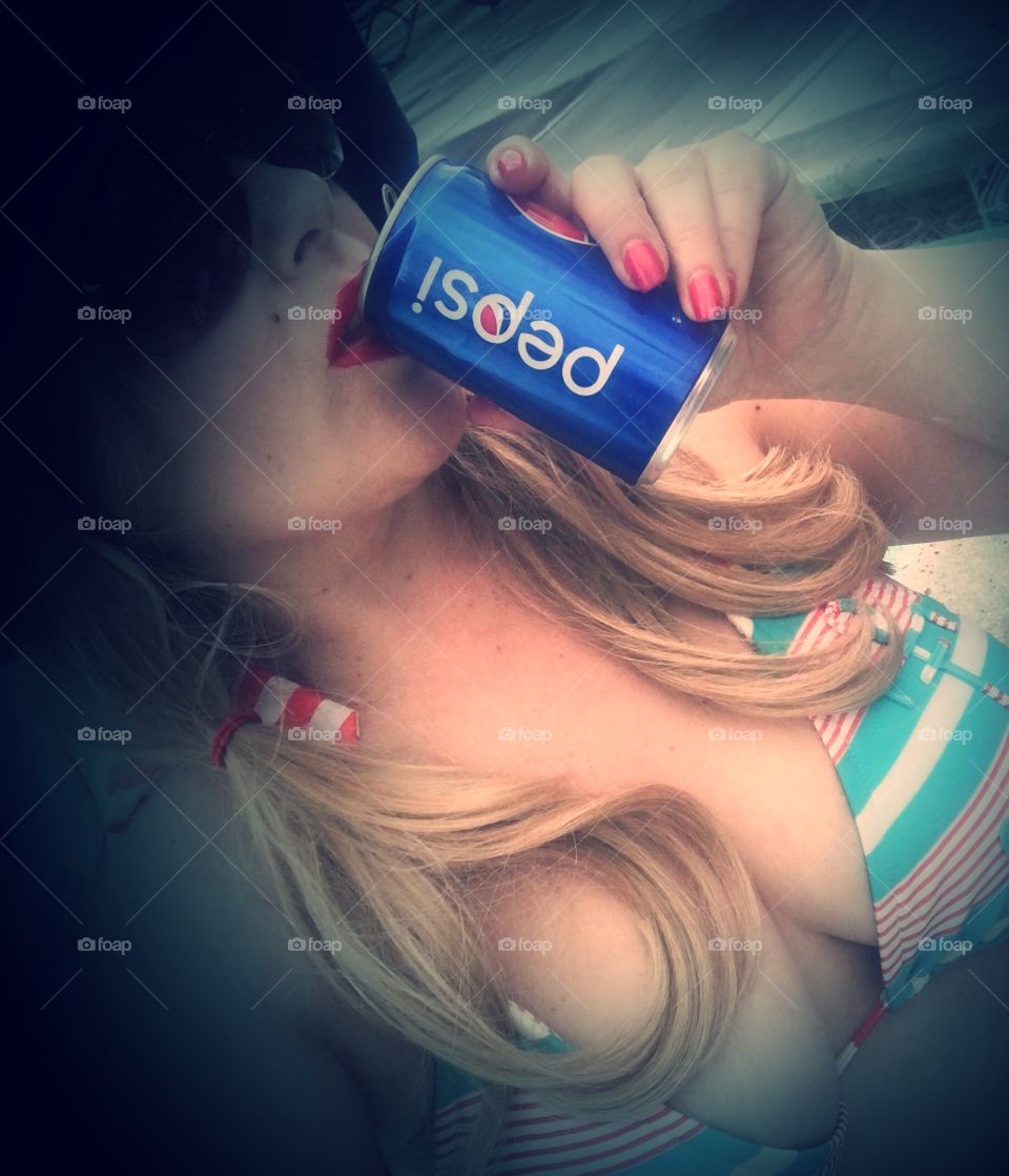 Drinking Pepsi 