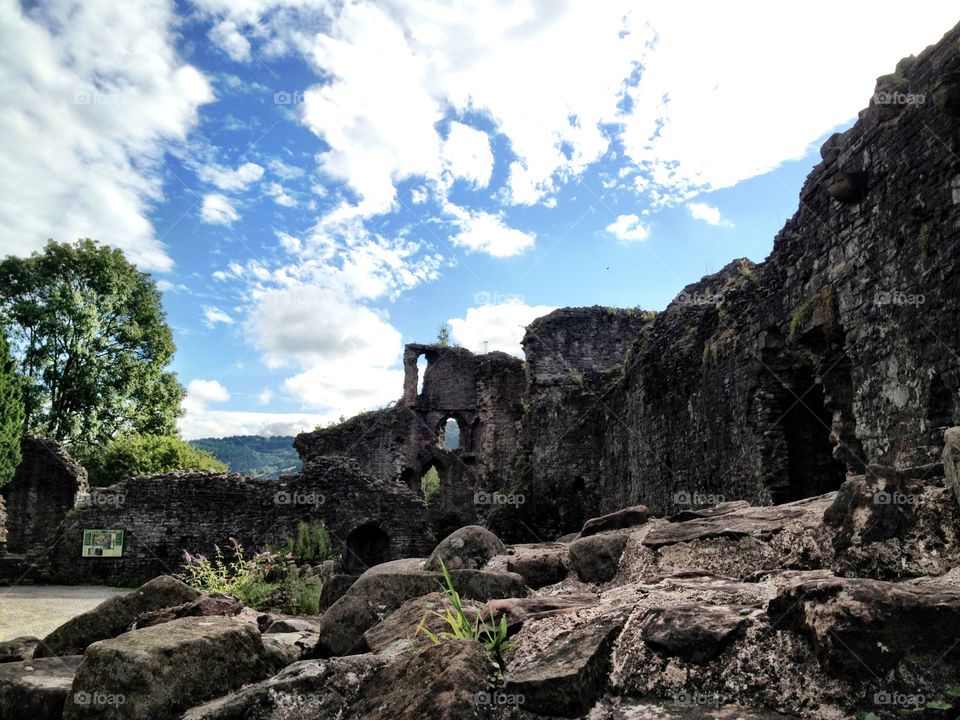 sky grass clouds castle by dannytwotaps