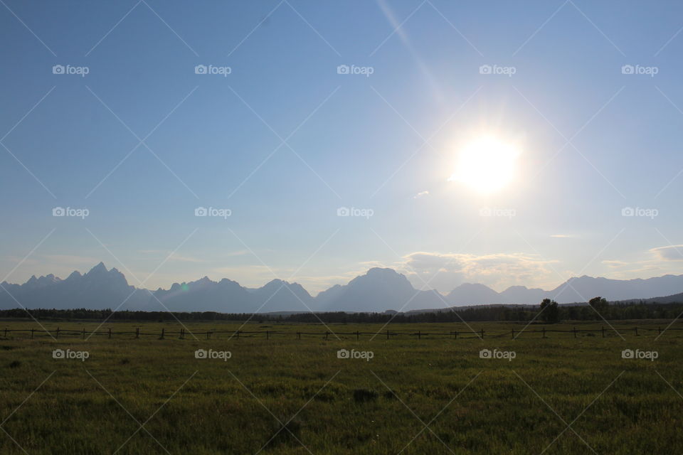 mountain Prairie field trees woods scenic landscape outdoors wilderness mountains View land sun