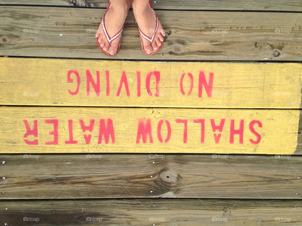 Dock board sign