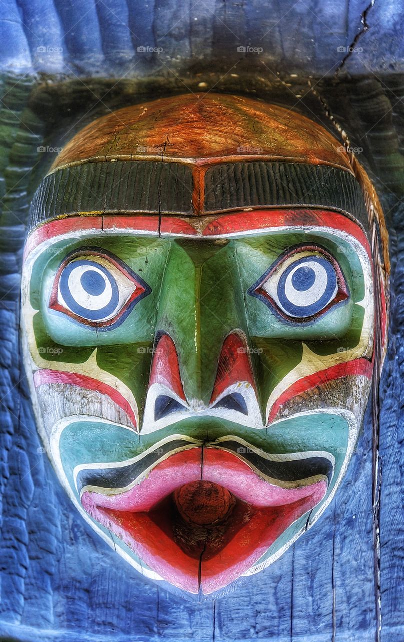 Totem detail Vancouver Island