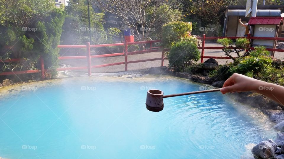 Dipping hot springs water