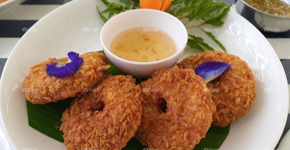 Thai Shrimp Cake. sea food.