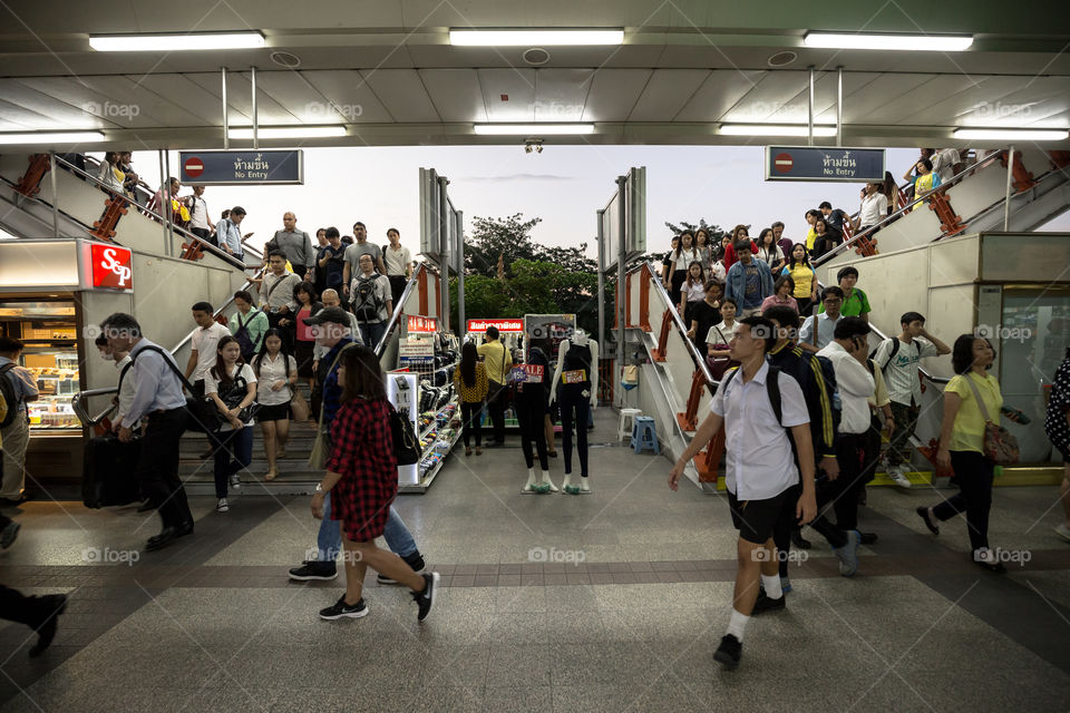 BTS public train station rush hour 