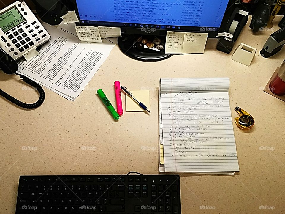 Realtors desk with hints of nature to balance out my day
