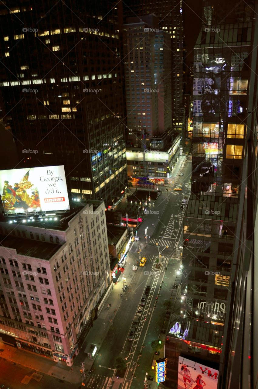 Manhattan streets at night 