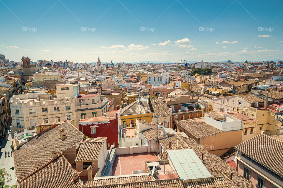 Rooftops of Valencia downtown. Spain.