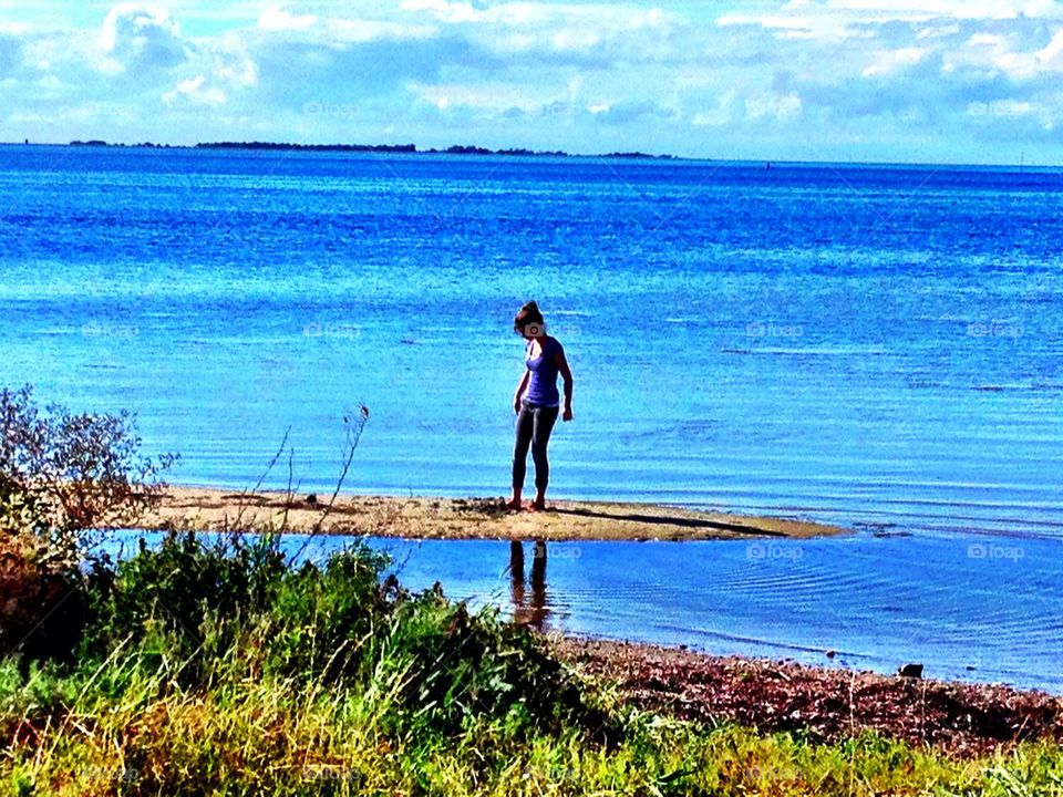 Feet in water