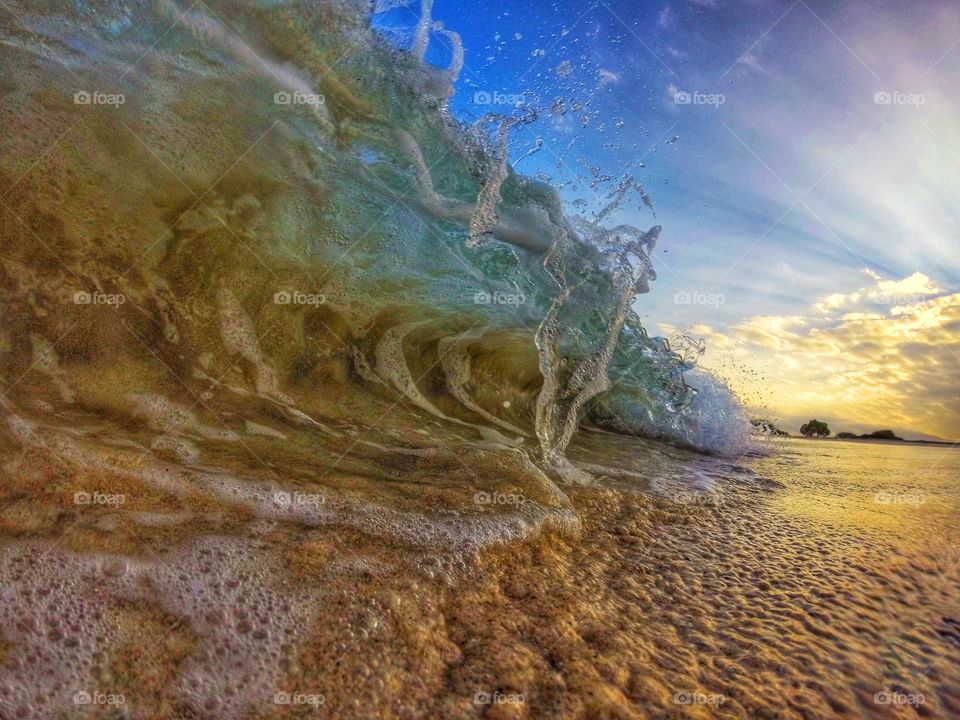 Close-up of wave at sea