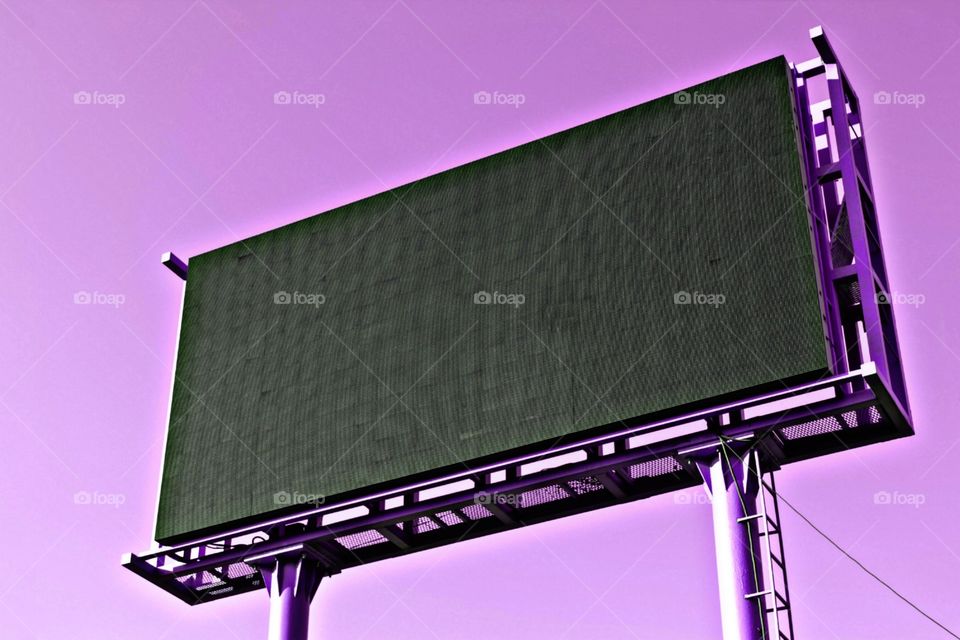 advertising board picture with pink background