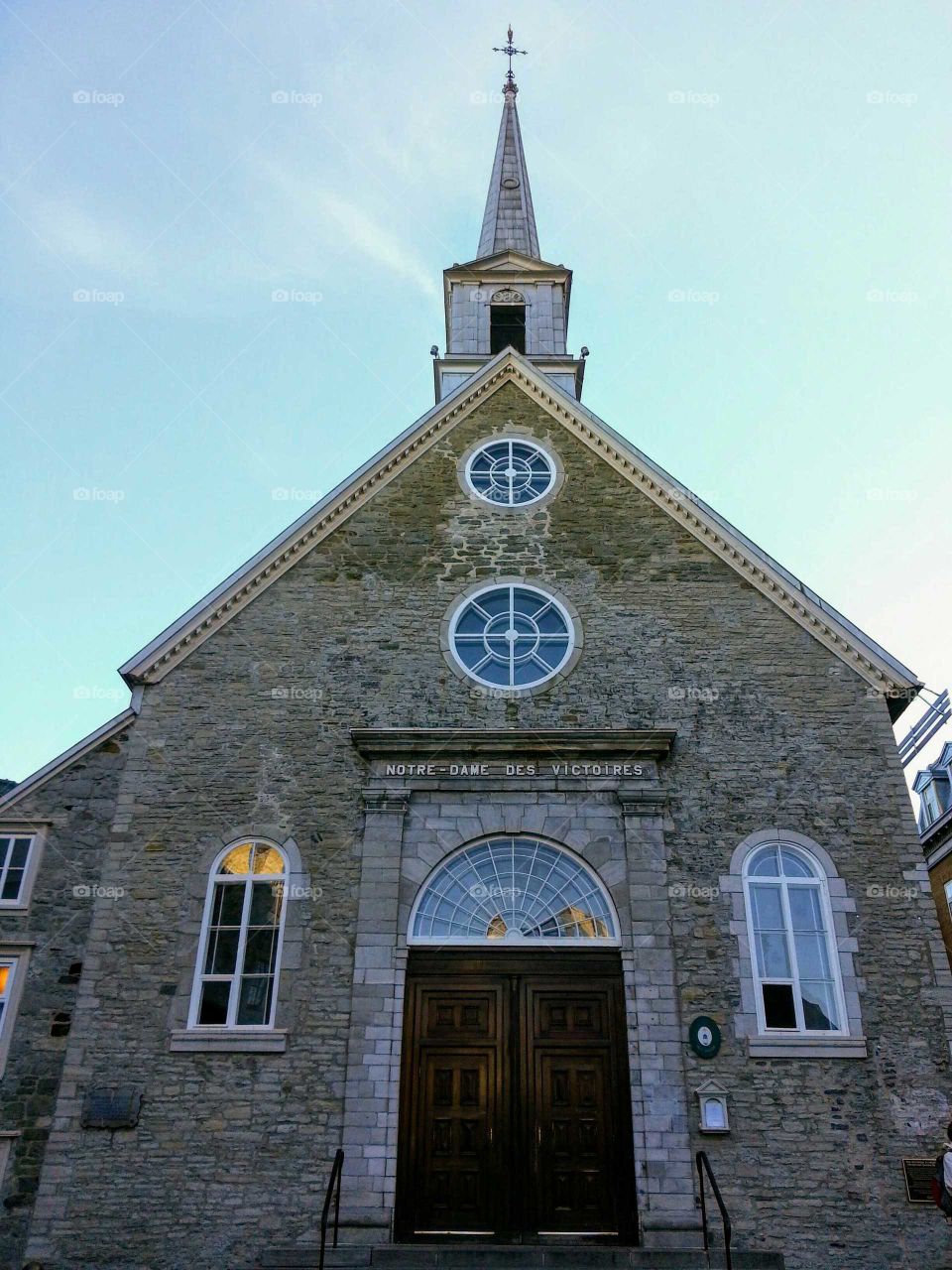 An old stone church in Old Quebec