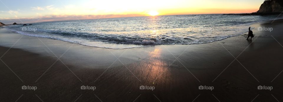 Beach, Sunset, Sea, Ocean, Landscape