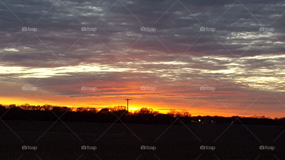 Beautiful orange sunset