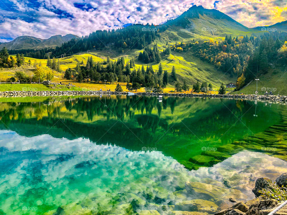 swiss landscapes, lake view, mountain view, nature, tranquility, sunset, sunrise, clouds over mountains, fog