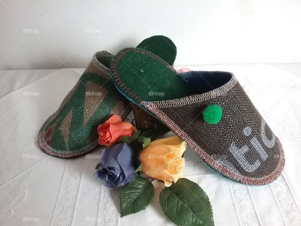 Hausschuhe Latschen pantoffeln filzschuhe Upcycling puschen handmade