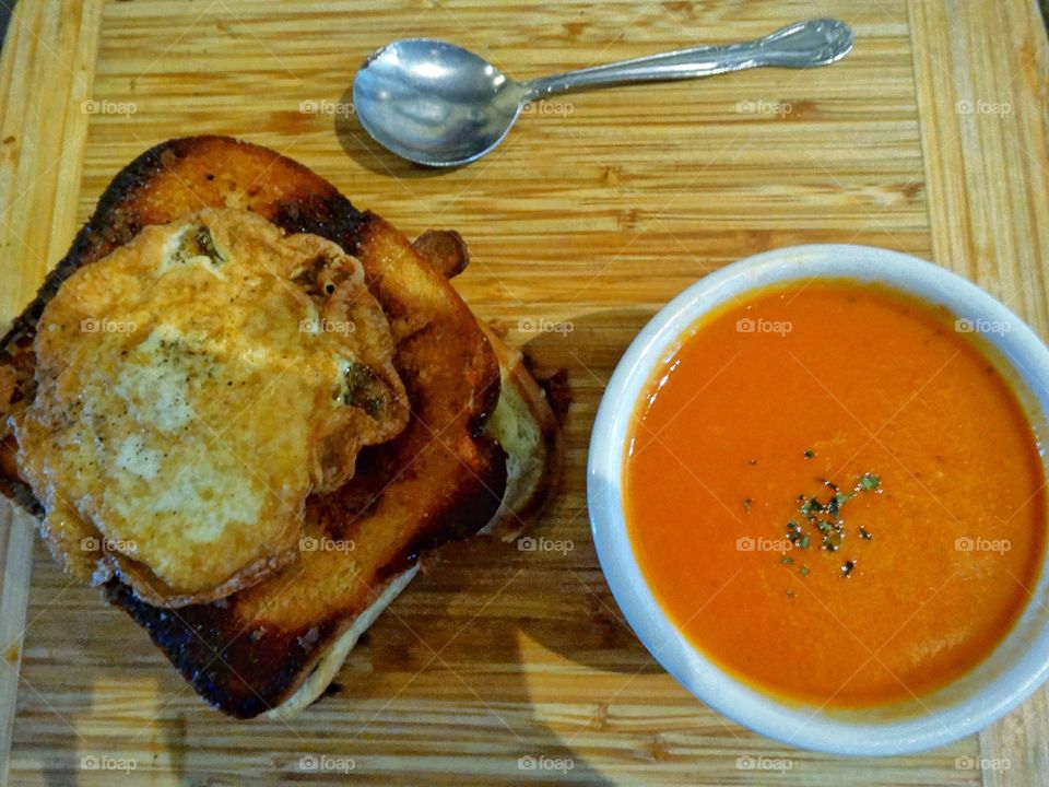 Grilled Cheese Sandwich And Tomato Soup