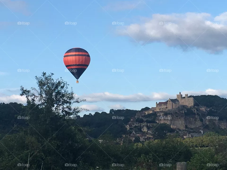 Hot air balloon in the sky France