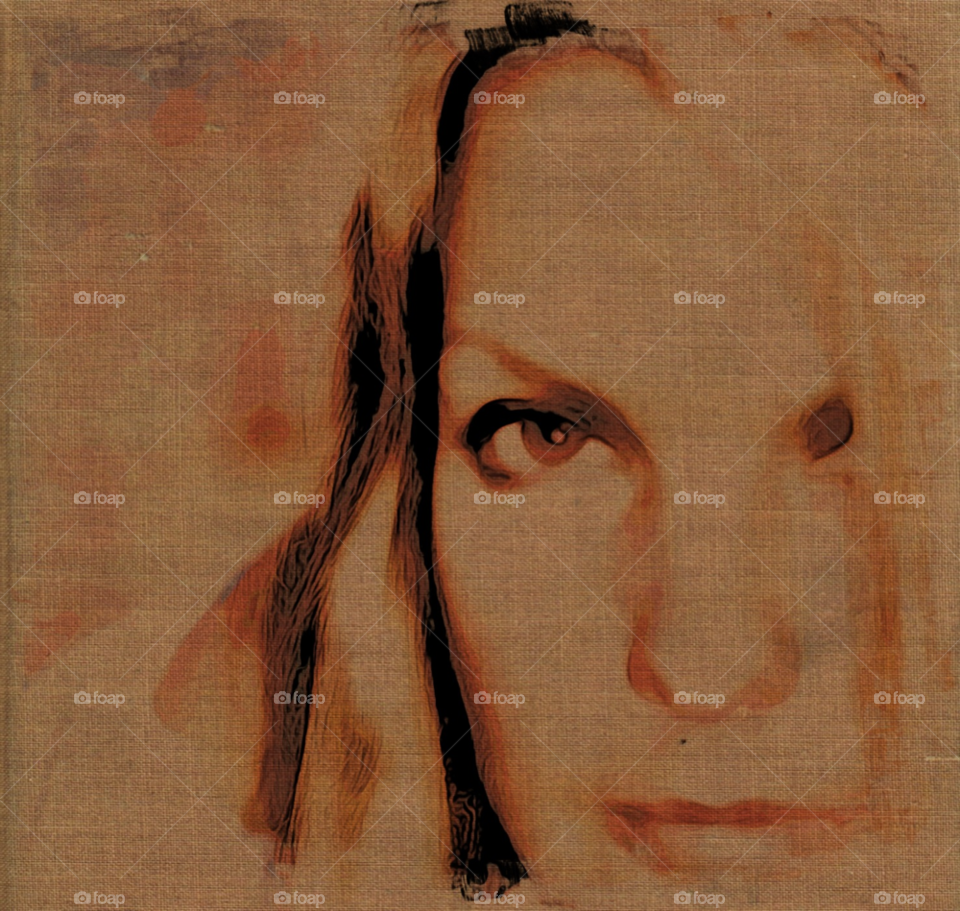 woman face art profile by lightanddrawing