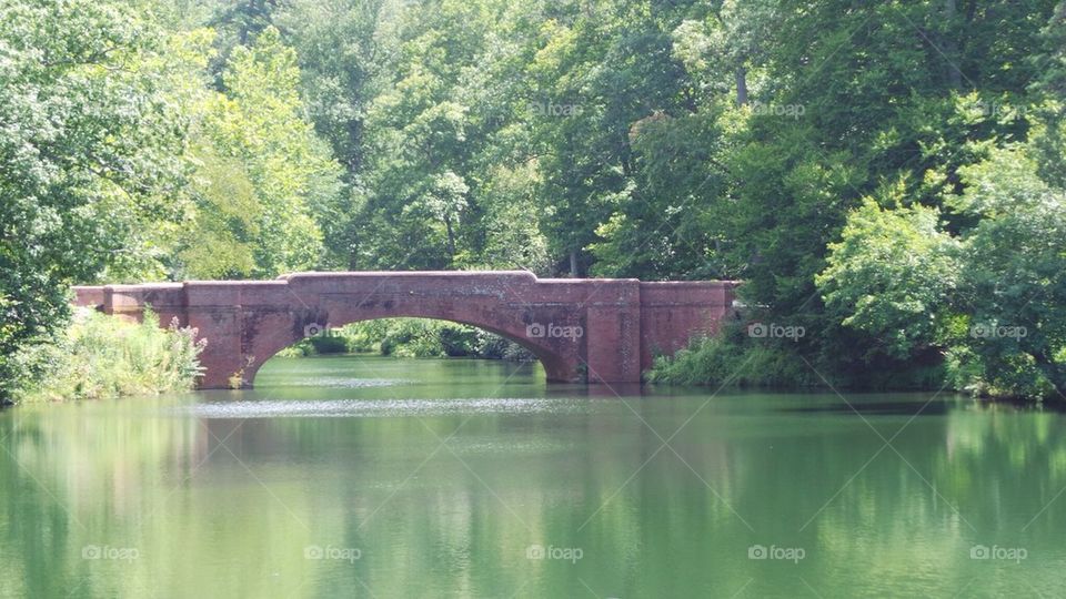 Bridge over serene water