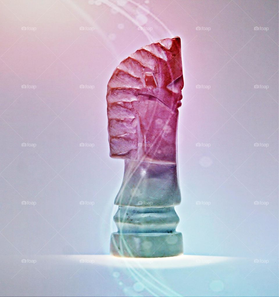 digital artwork of a chess piece knight