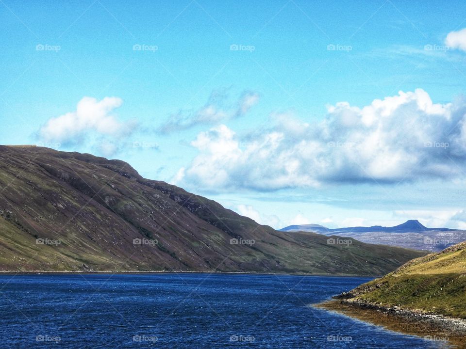 Scottish loch with mountains