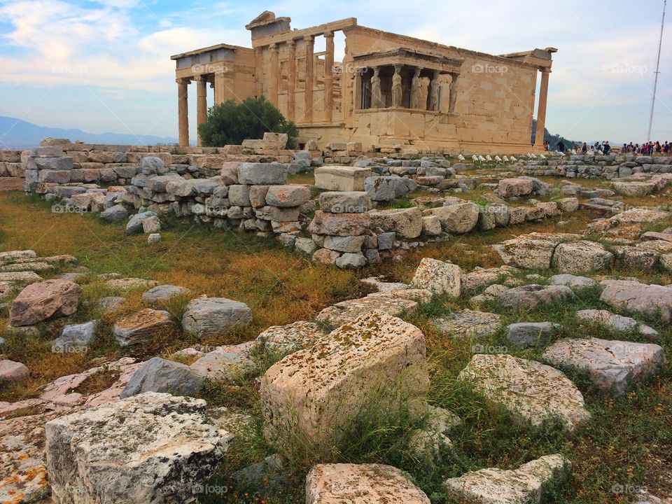 Greece Parthenon travel rocky ancient sky history distant exotic architecture building timeless structure 