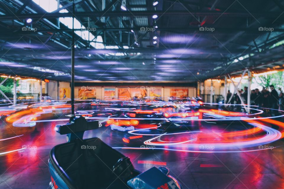 Bumper car lights trail