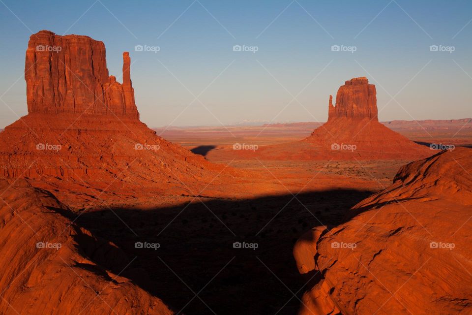 Monument Valley in sunset light 