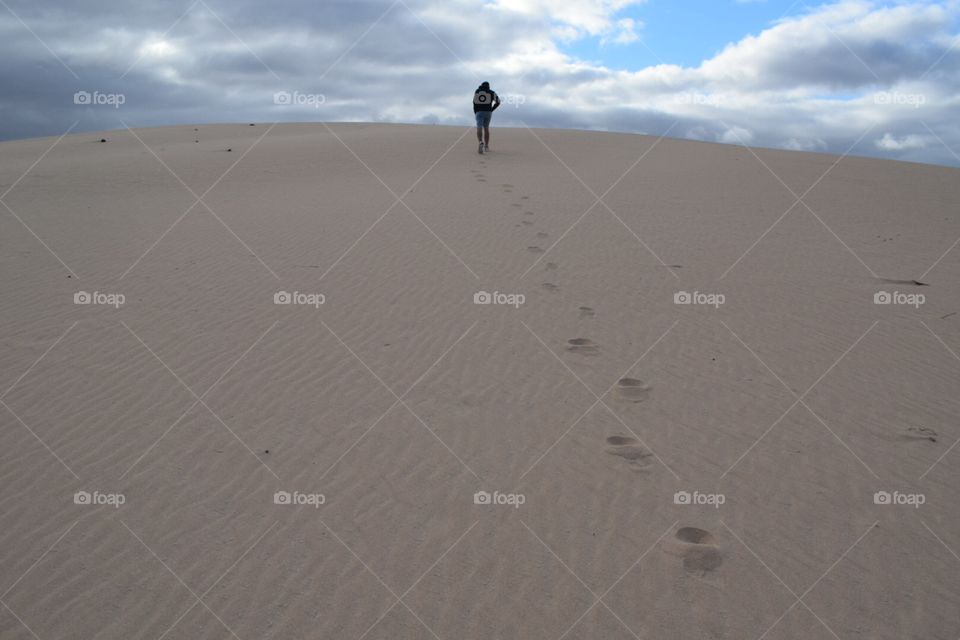 Sand dunes footprints