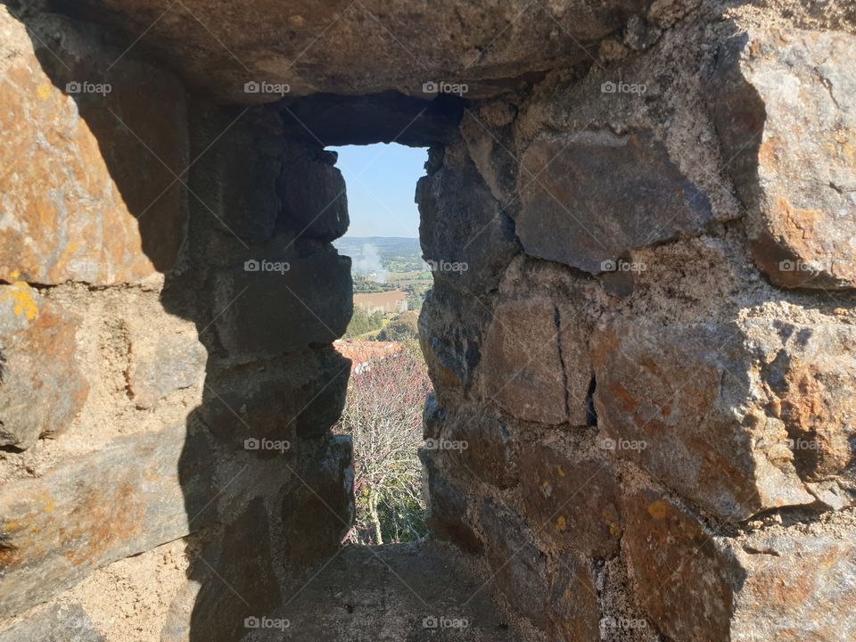 view between rocks