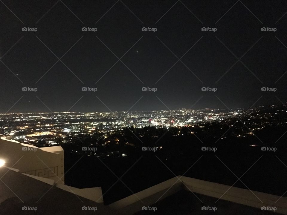 Los Angeles Mid Fall Night; expansive city view