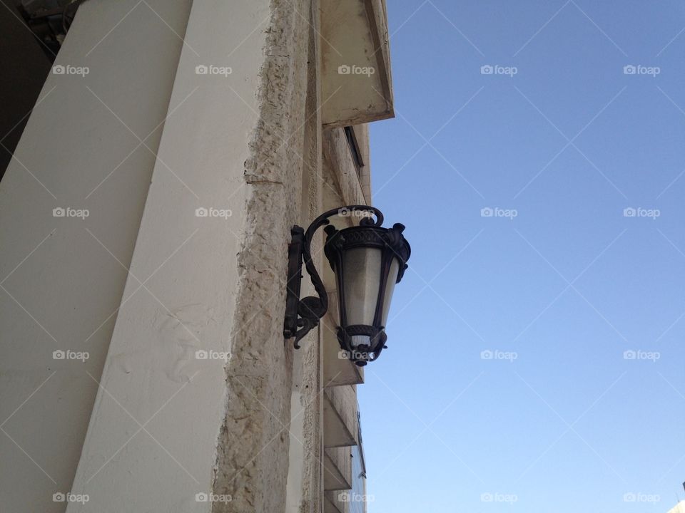 Old light in streen in jordan