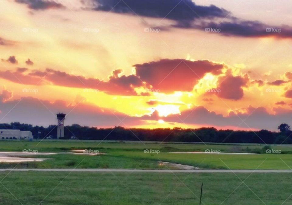 Sugar Land Airport sunset.