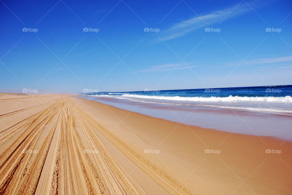 beach ocean blue sun by paullj