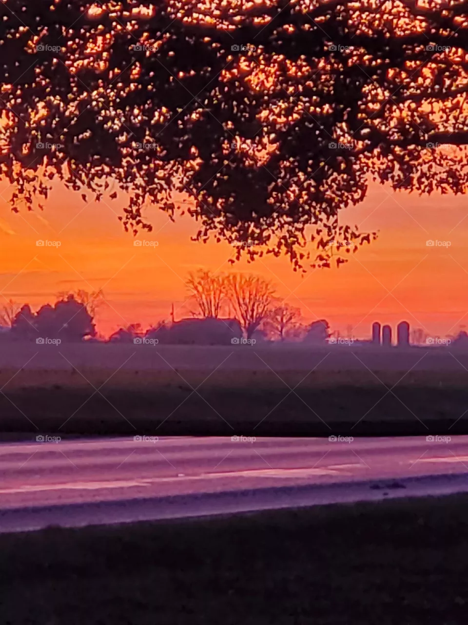 Sunset in Lancaster farmland