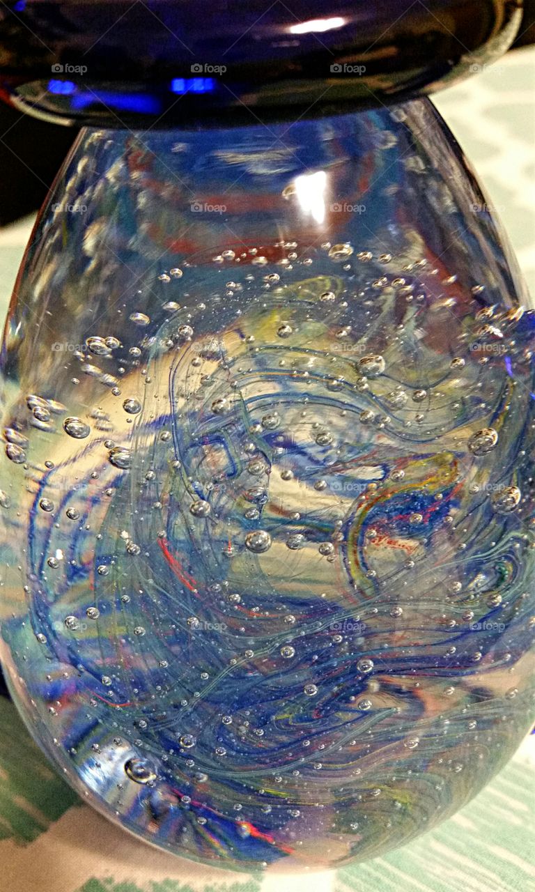 Bubbles and  colors encased in glass!