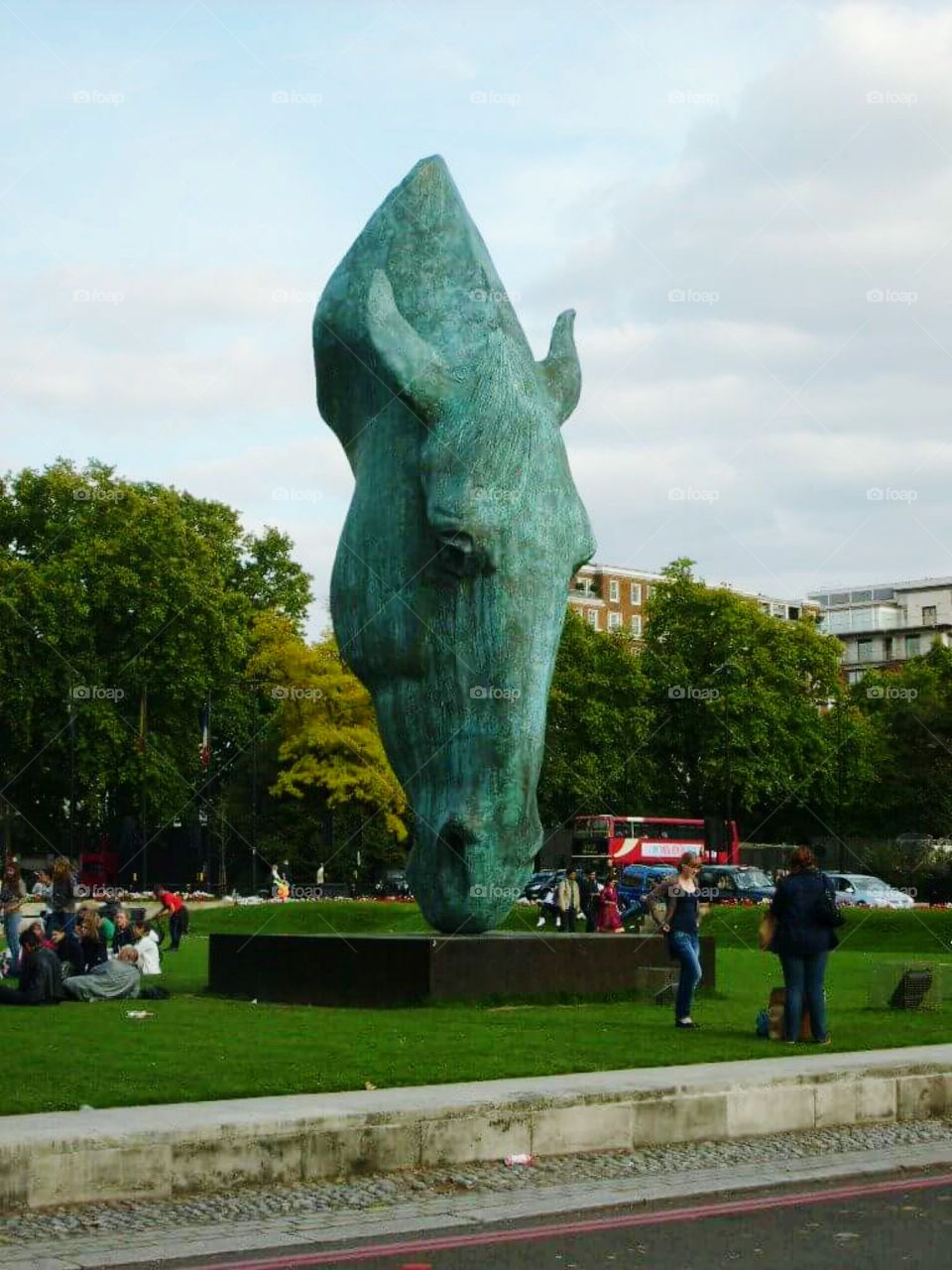 Still water horse head statue, London