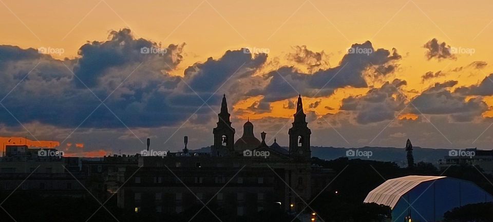 evening ancient building