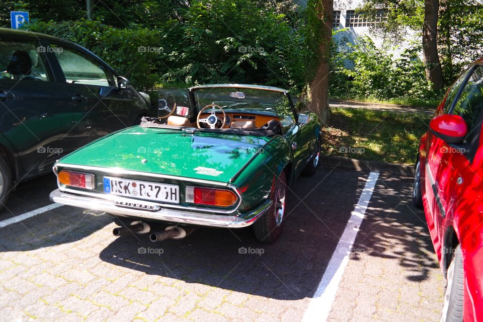 Green vintage car