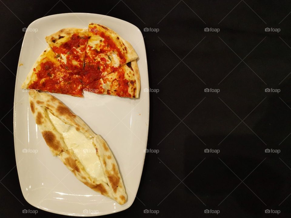 Dinner snack with a dress and a pie