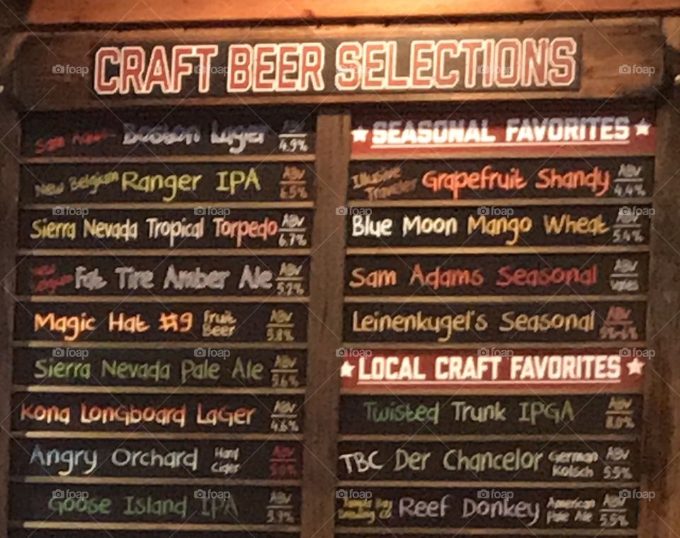 Variety of Craft Beer Selections to enjoy