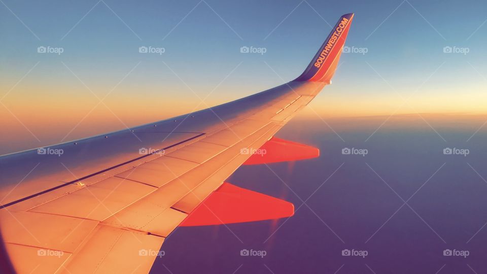No Person, Airplane, Sunset, Travel, Sky