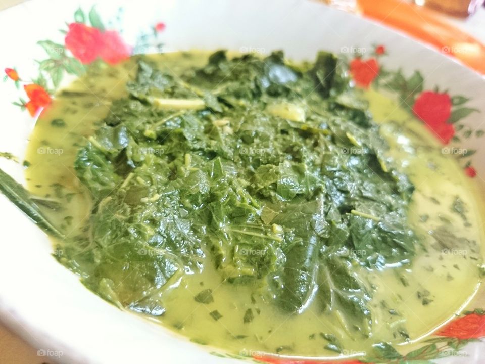 cooked casava leaves