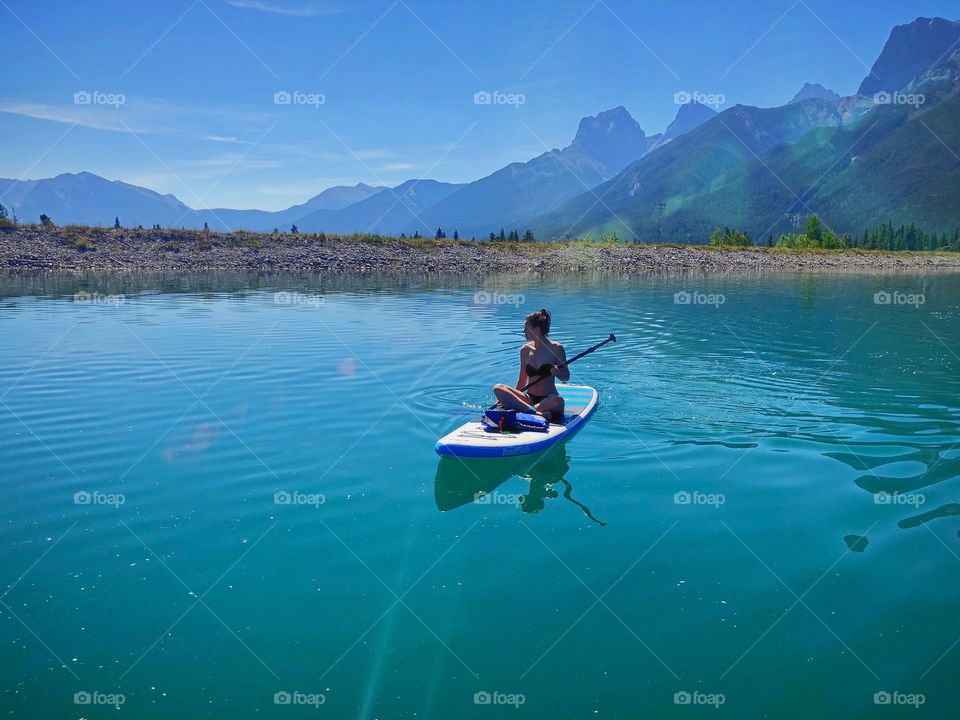 Paddle boarding in the Canadian Rockies. 