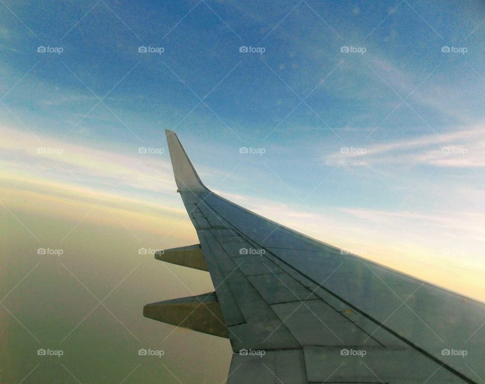 Sky view from plane window