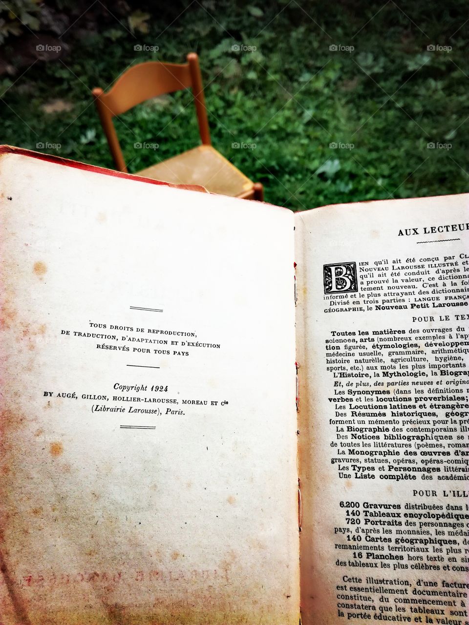 lecture, dictionnaire, repos