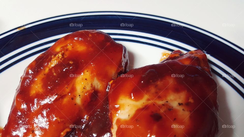 Grilled chicken in barbecue sauce