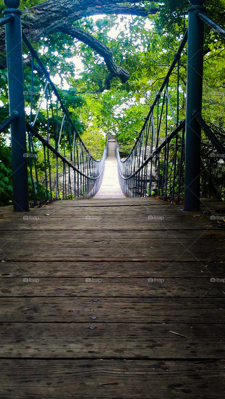 suspension bridge . bridge at Rock City Chattanooga Tennessee